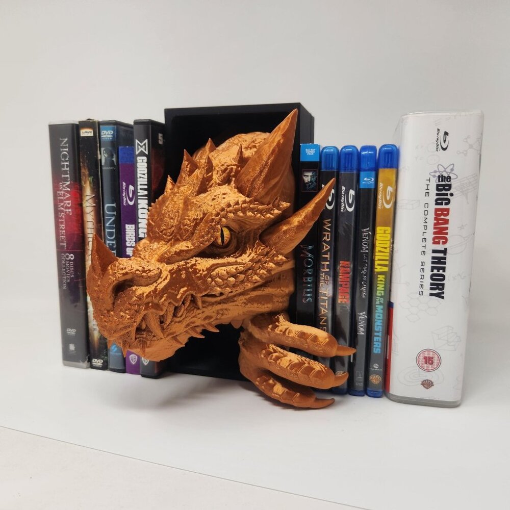 Emerging Dragon Book Nook Fantasy Themed Bookshelf Decor 8" (L)